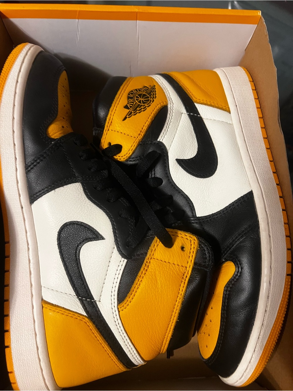 Nike Air Jordan 1 High OG Black White Yellow Sneakers